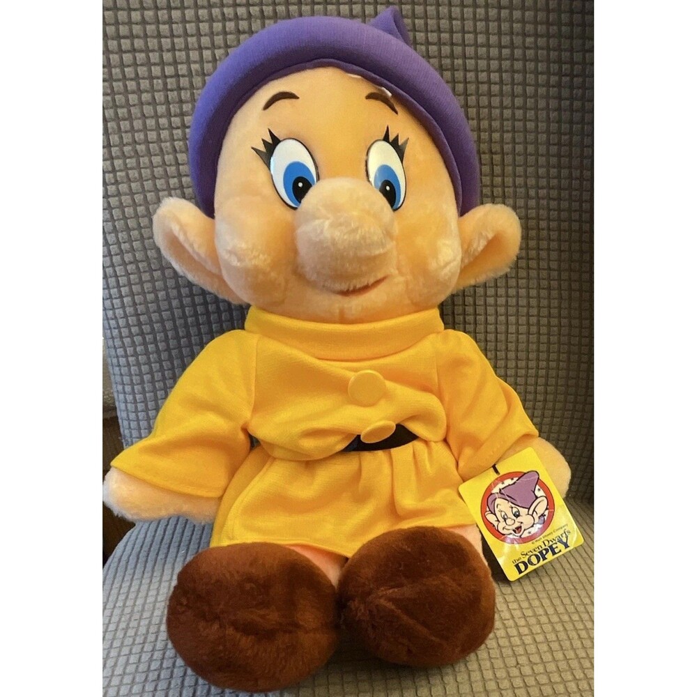 Walt Disney Company Vintage 80s Seven Dwarfs Dopey Plush Sun & Star Japanese Tag